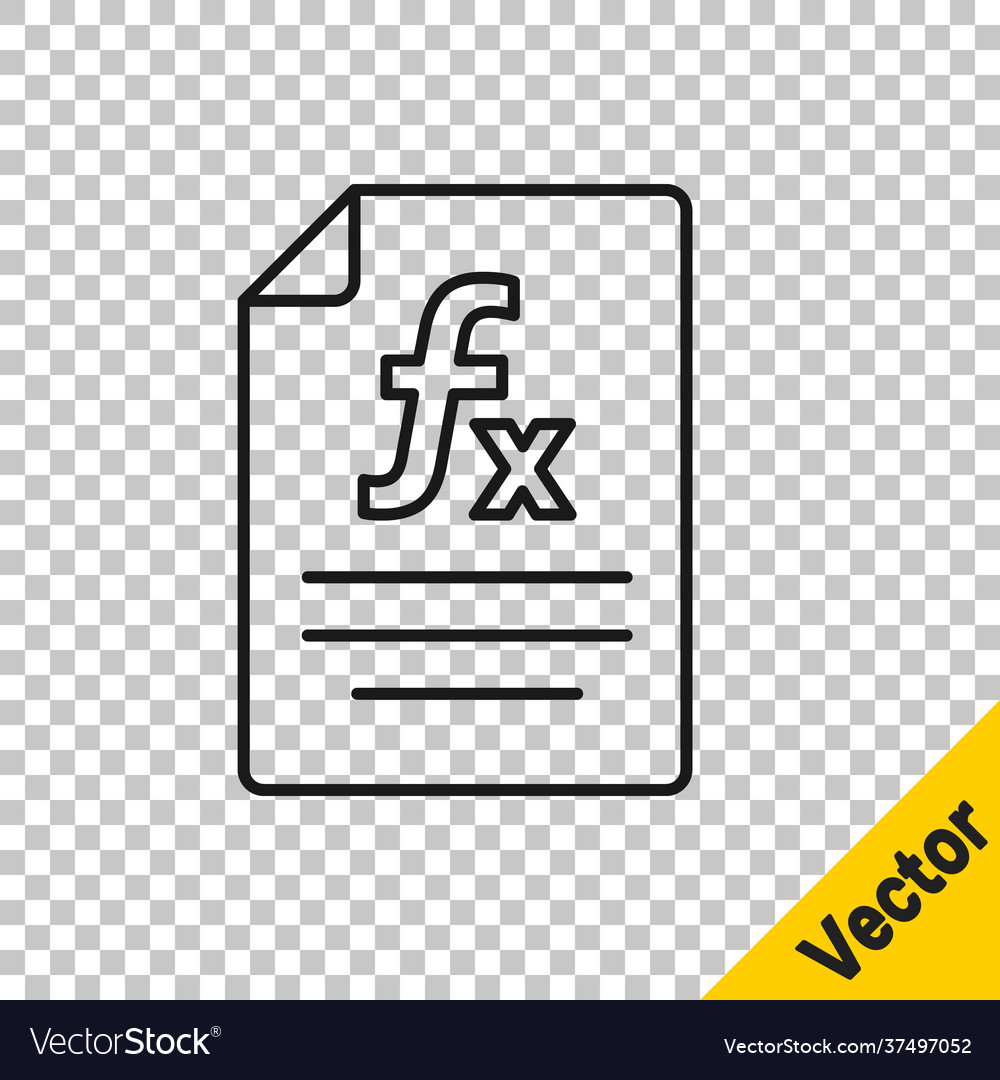 Black line function mathematical symbol icon vector image Black line function mathematical symbol icon