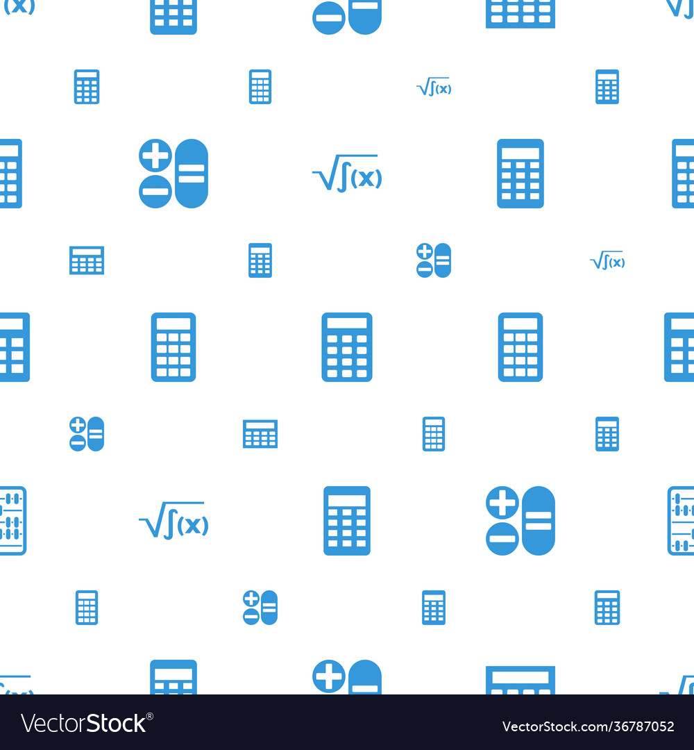 Calculate icons pattern seamless white background