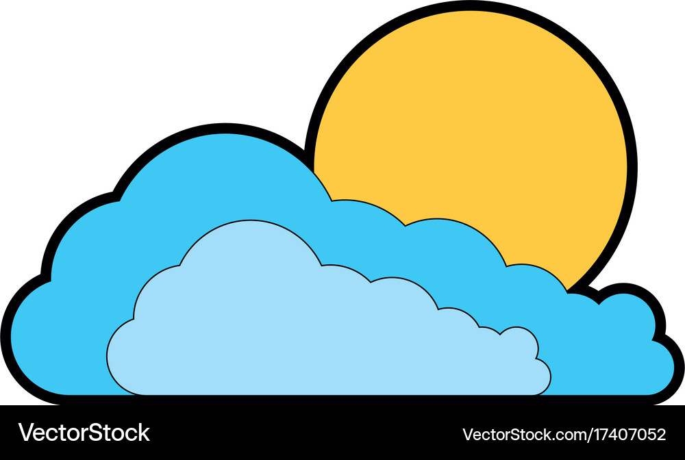 Clouds sky with sun Royalty Free Vector Image - VectorStock