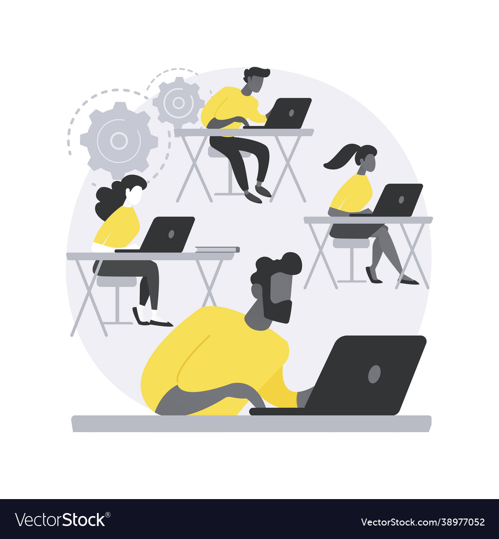 Computer lab abstract concept Vector Image Computer lab abstract concept