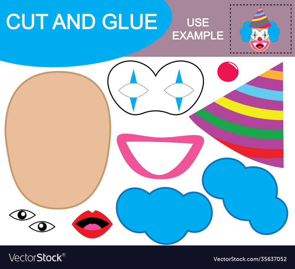 Create image face amazed clown using vector image Create image face amazed clown using