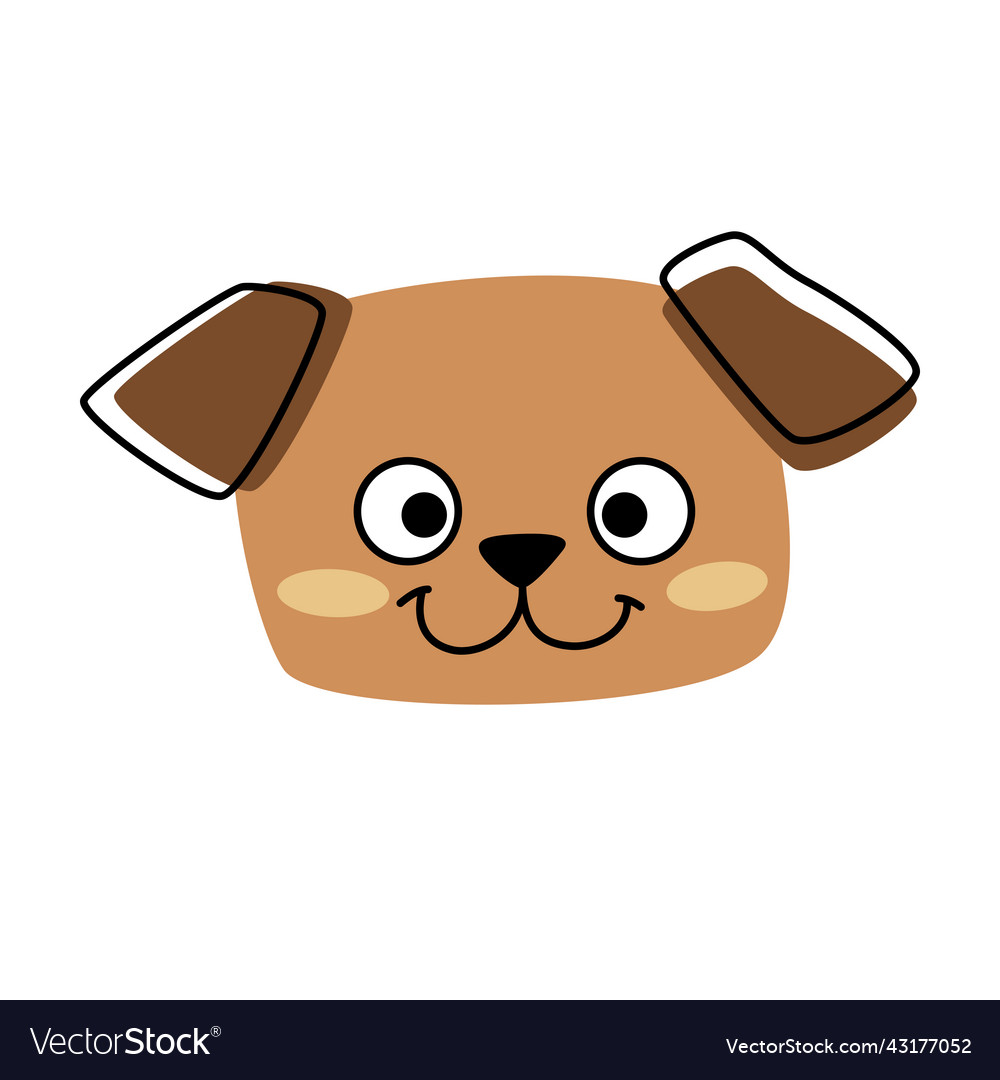 Cute dog face dog pet isolated on white vector image Cute dog face dog pet isolated on white