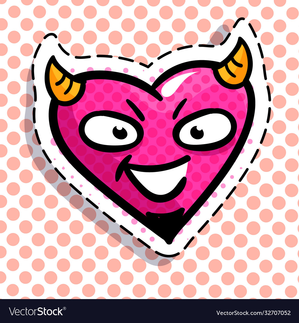 Teufelsherz auf Punkte Hintergrund Vector Image Teufelsherz auf Punkte Hintergrund