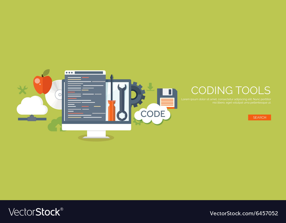 Flat background coding Royalty Free Vector Image
