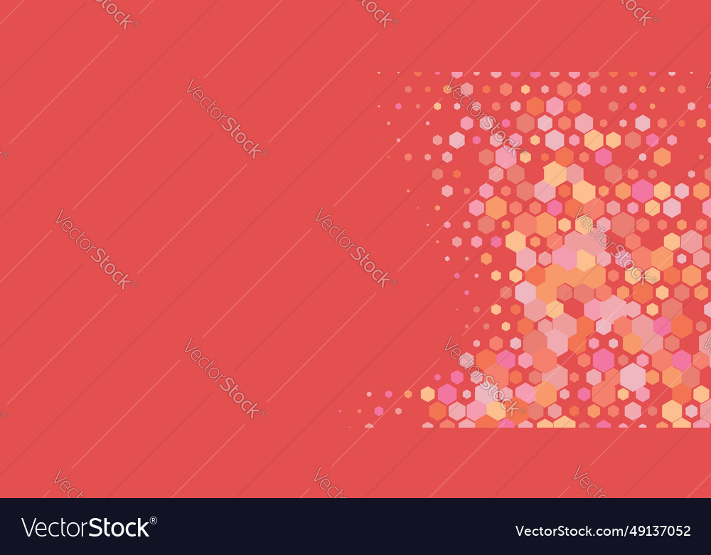 Geometric multi size hexagon with color