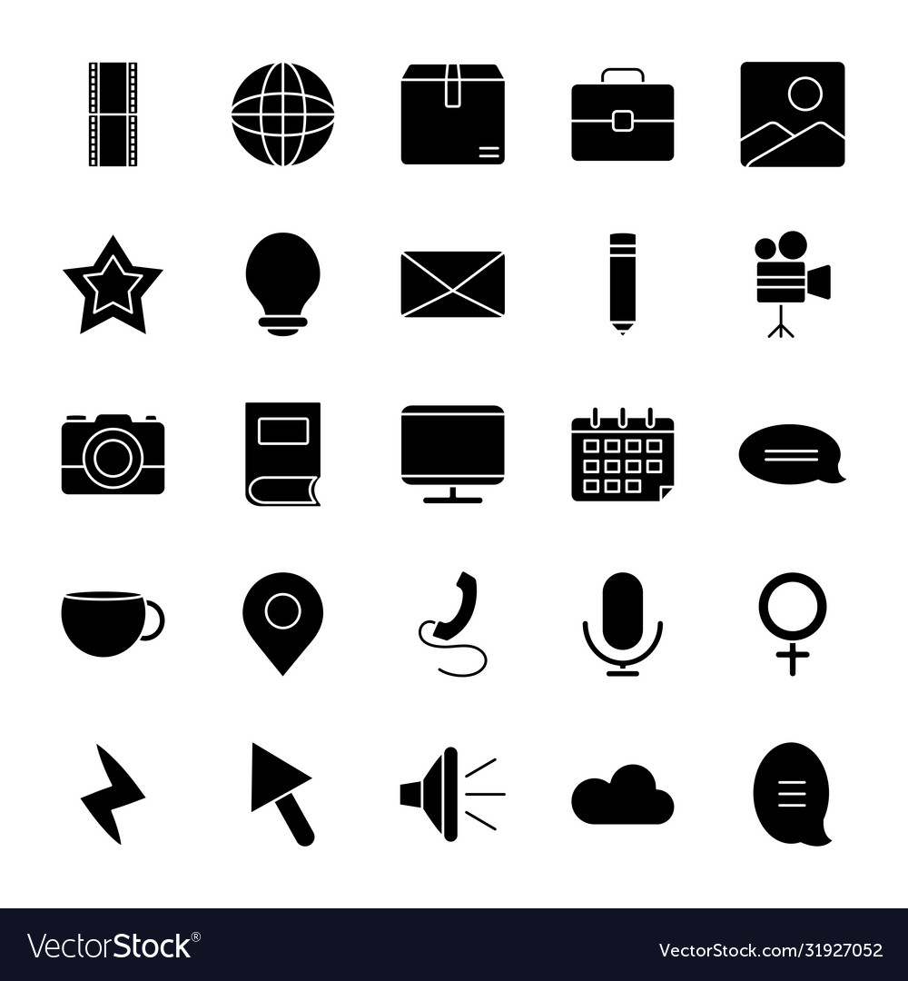 Global sphere and web icons set silhouette style