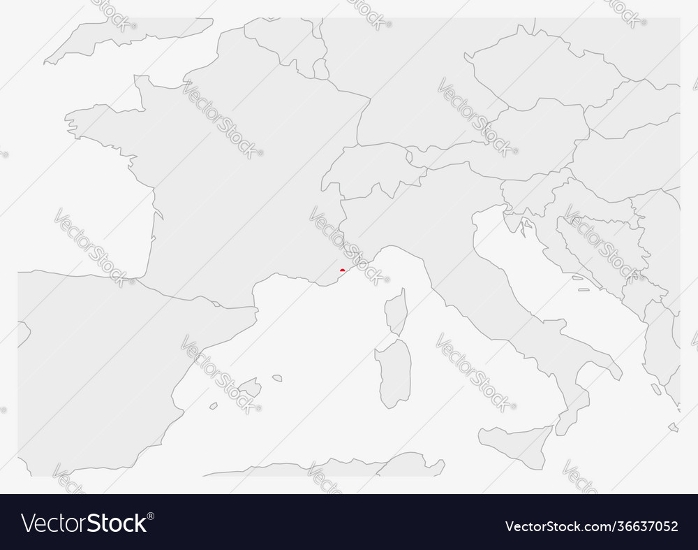 Monaco map highlighted in flag colors vector image Monaco map highlighted in flag colors
