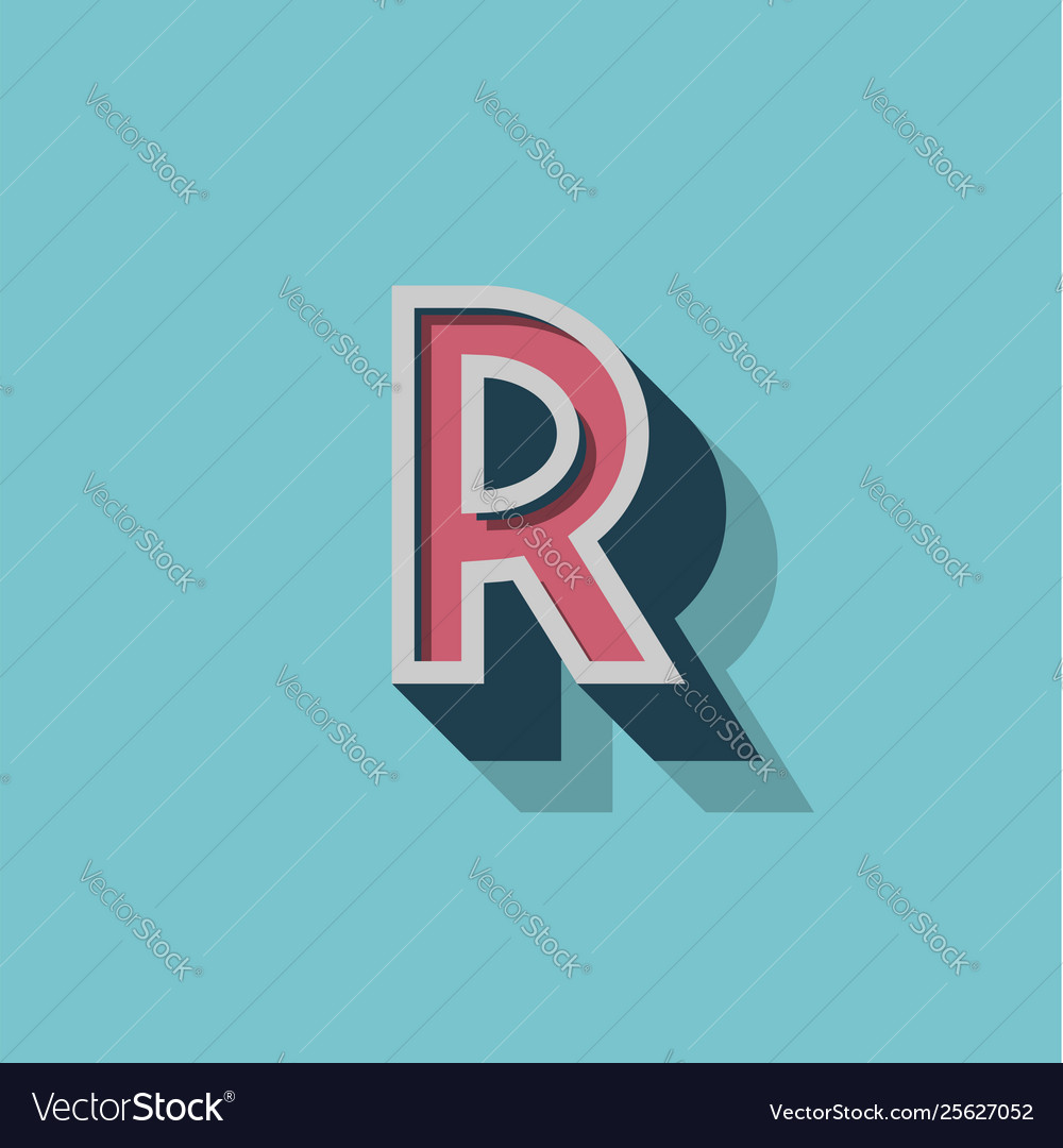 Retro 3d character from a fontset