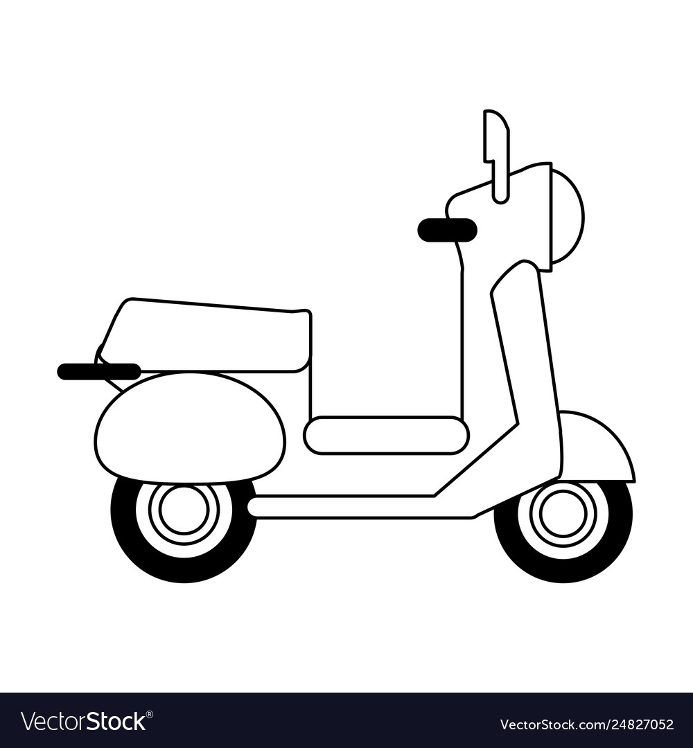 Scooter motorcycle vehicle symbol in black