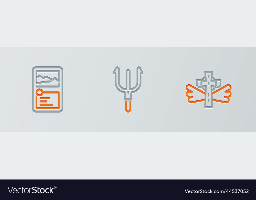 Set line christian cross card game collection vector image Set line christian cross card game collection