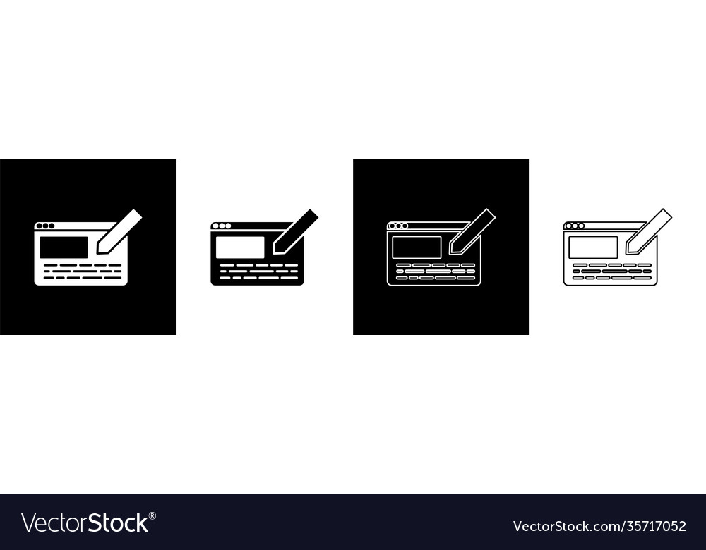 Set ui or ux design icon isolated on black vector image Set ui or ux design icon isolated on black