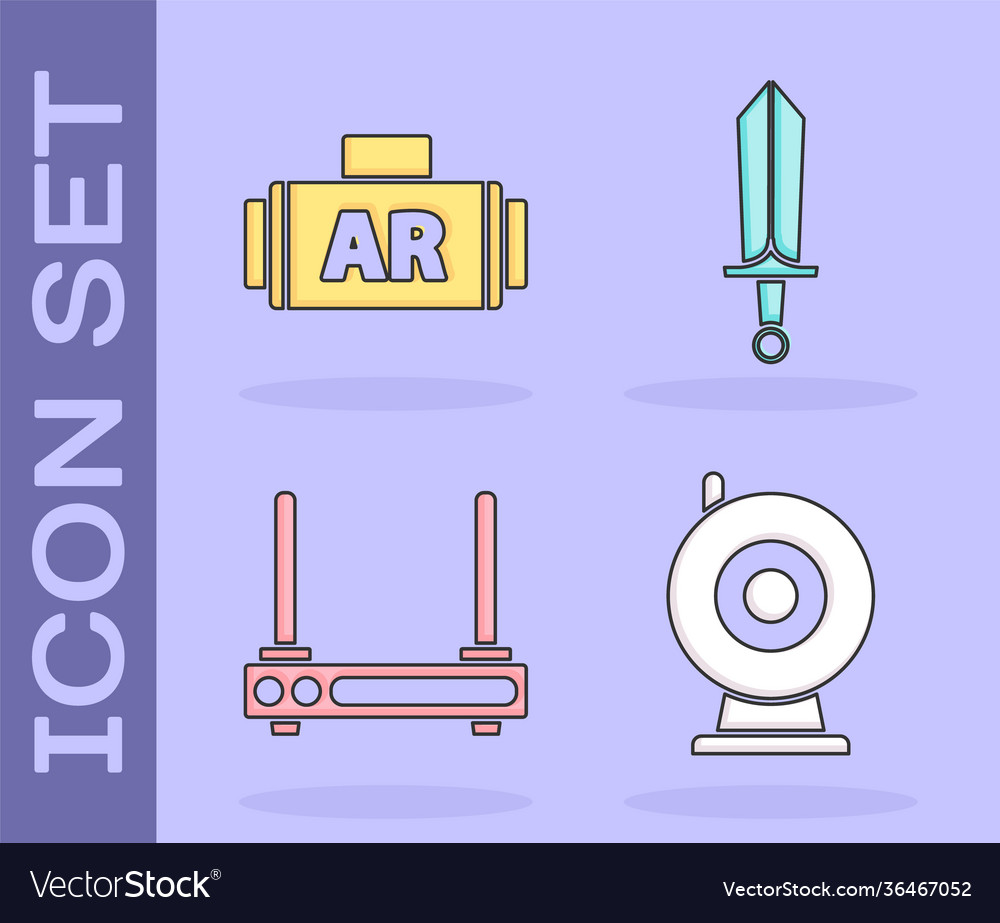 Set web camera ar augmented reality router vector image Set web camera ar augmented reality router