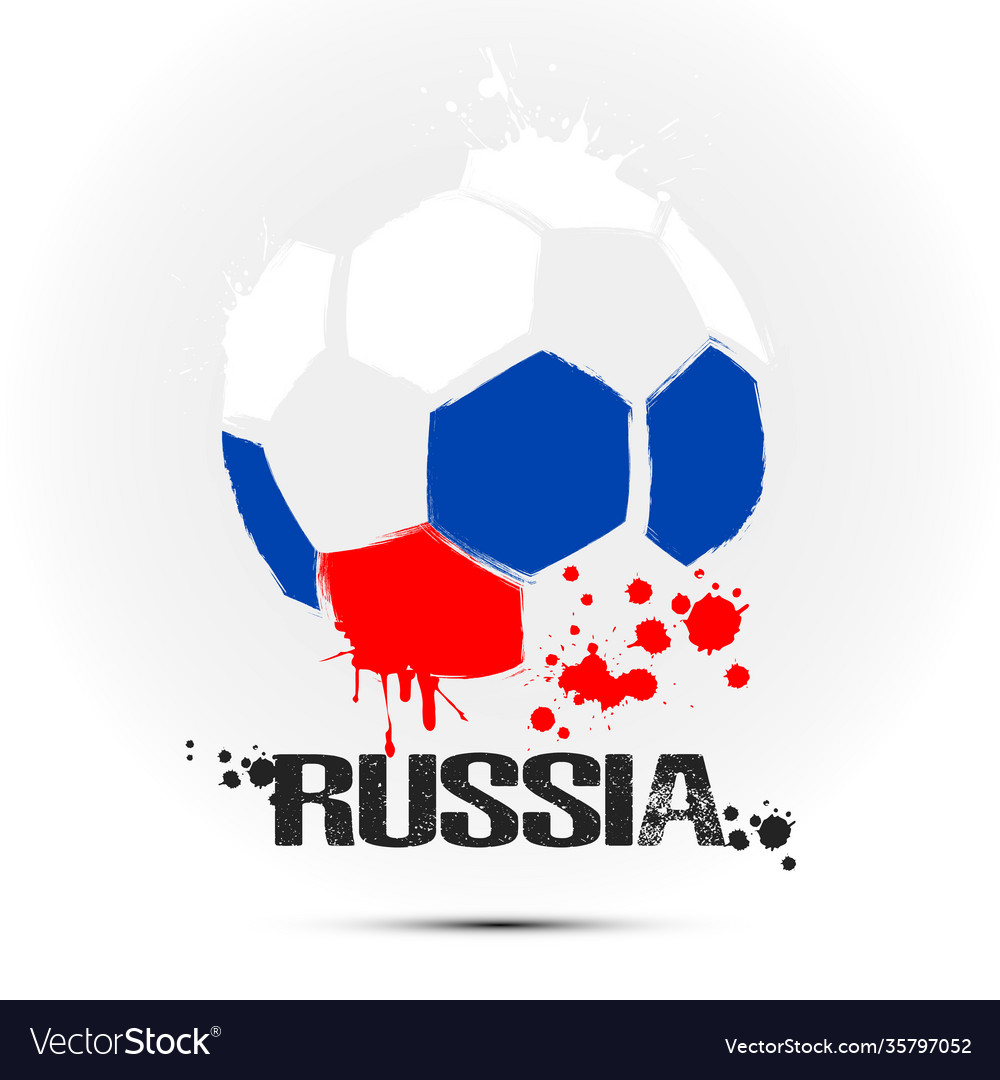 Soccer ball with russia national flag colors vector image Soccer ball with russia national flag colors