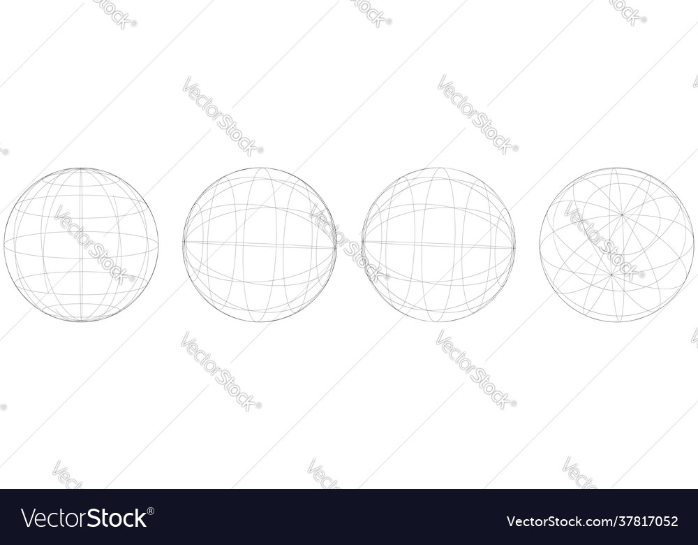 Sphere orb ball with wireframe grid mesh surface