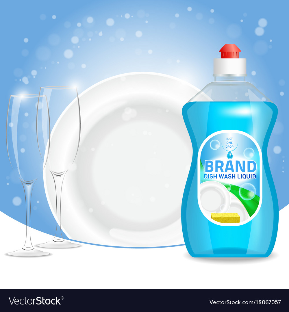 3d of dishwashing liquid Royalty Free Vector Image