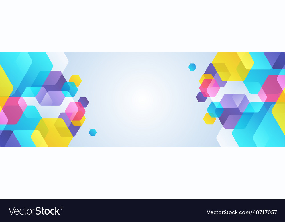 Abstract colorful hexagons banner background Vector Image