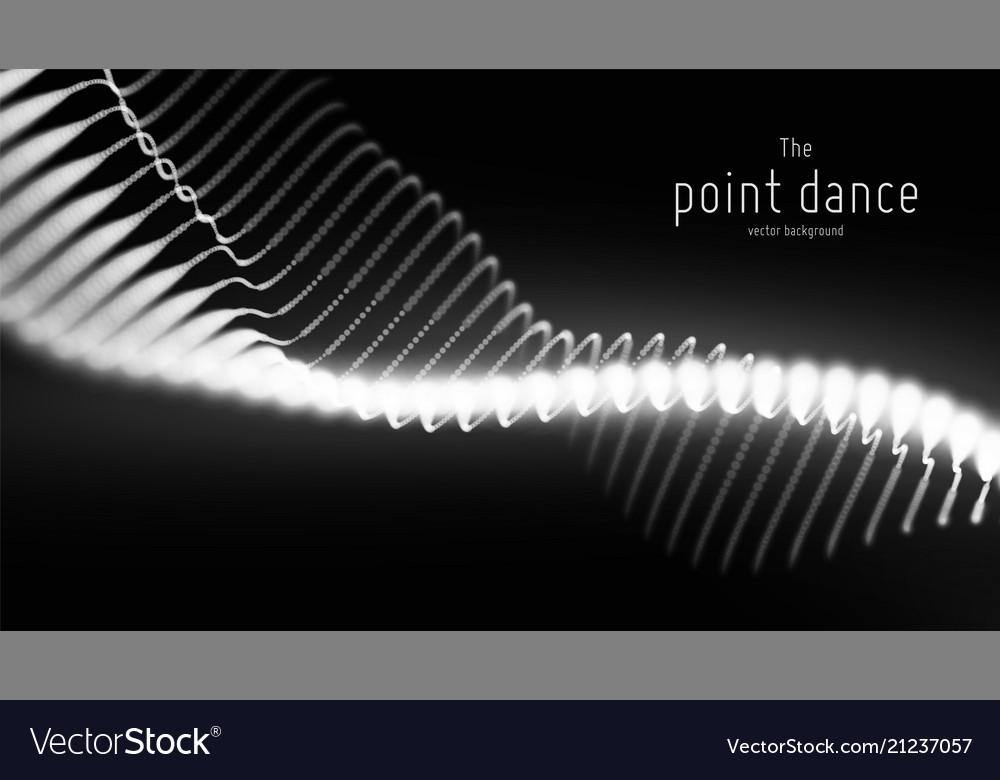 Abstract monochrome particle wave points vector image Abstract monochrome particle wave points