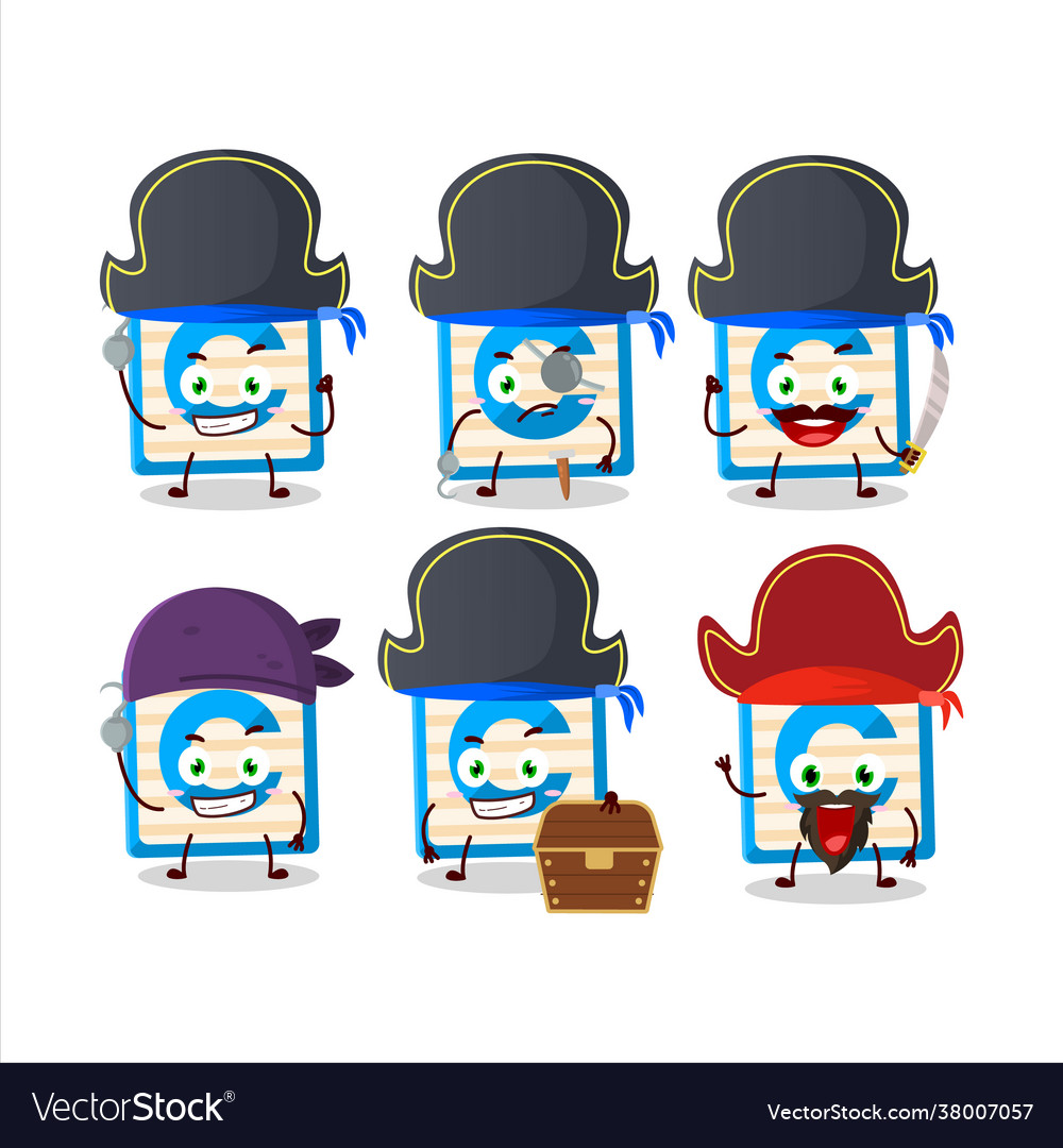 Cartoon character toy block c with various pirates