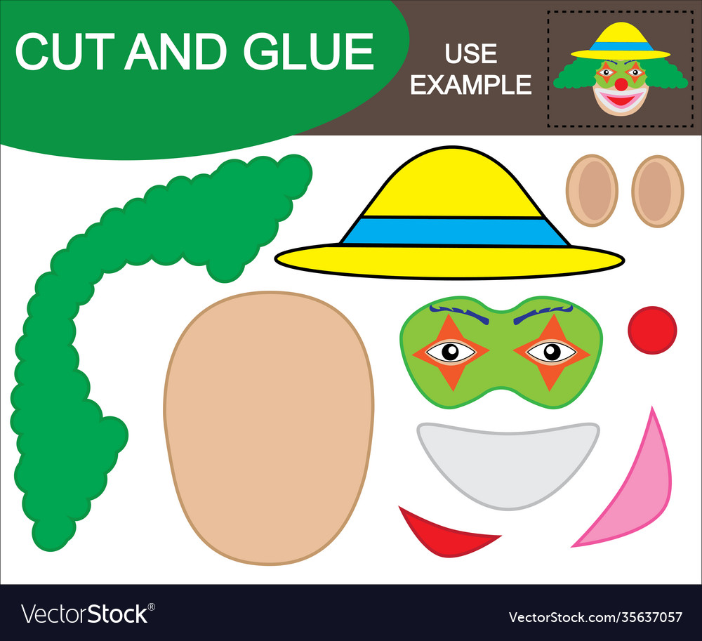 Create image face clown using scissors vector image Create image face clown using scissors