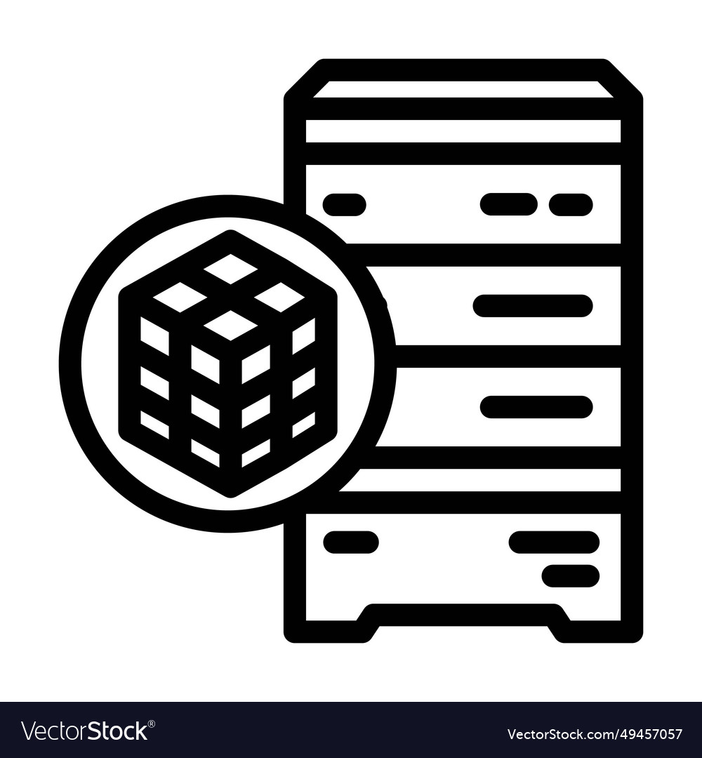 Data clustering database line icon vector image Data clustering database line icon