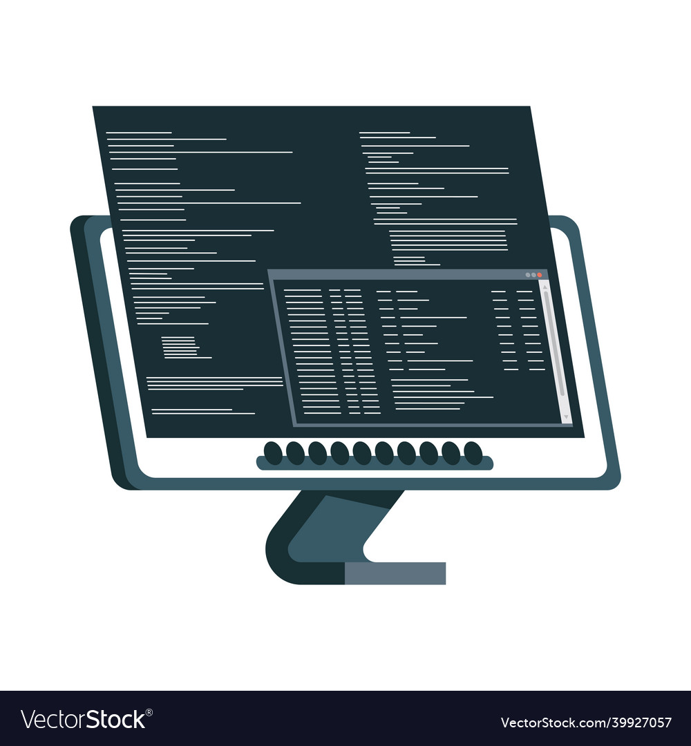 Desktop mit Programmiercode
