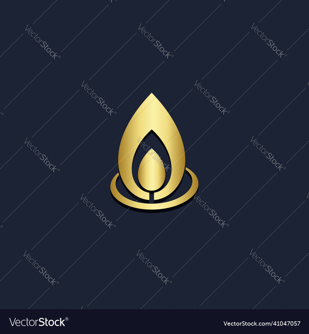 Droplet gold logo Royalty Free Vector Image - VectorStock