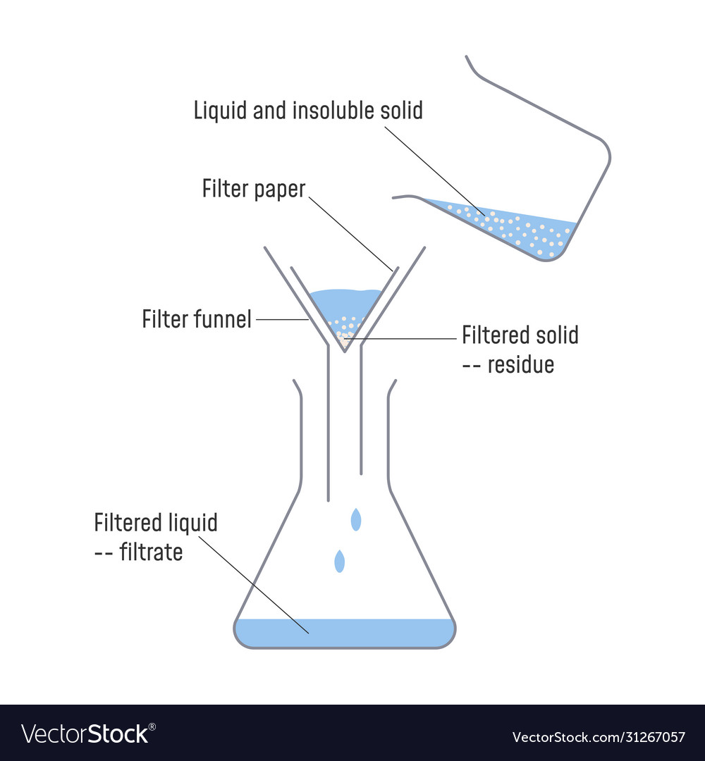 Filtration Separating Mixtures Liquid Royalty Free Vector