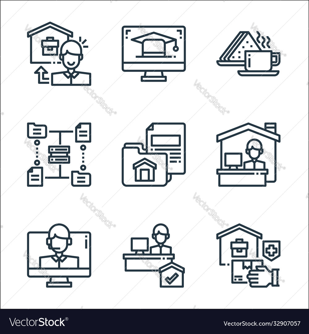 Home line icons linear set quality vector image Home line icons linear set quality
