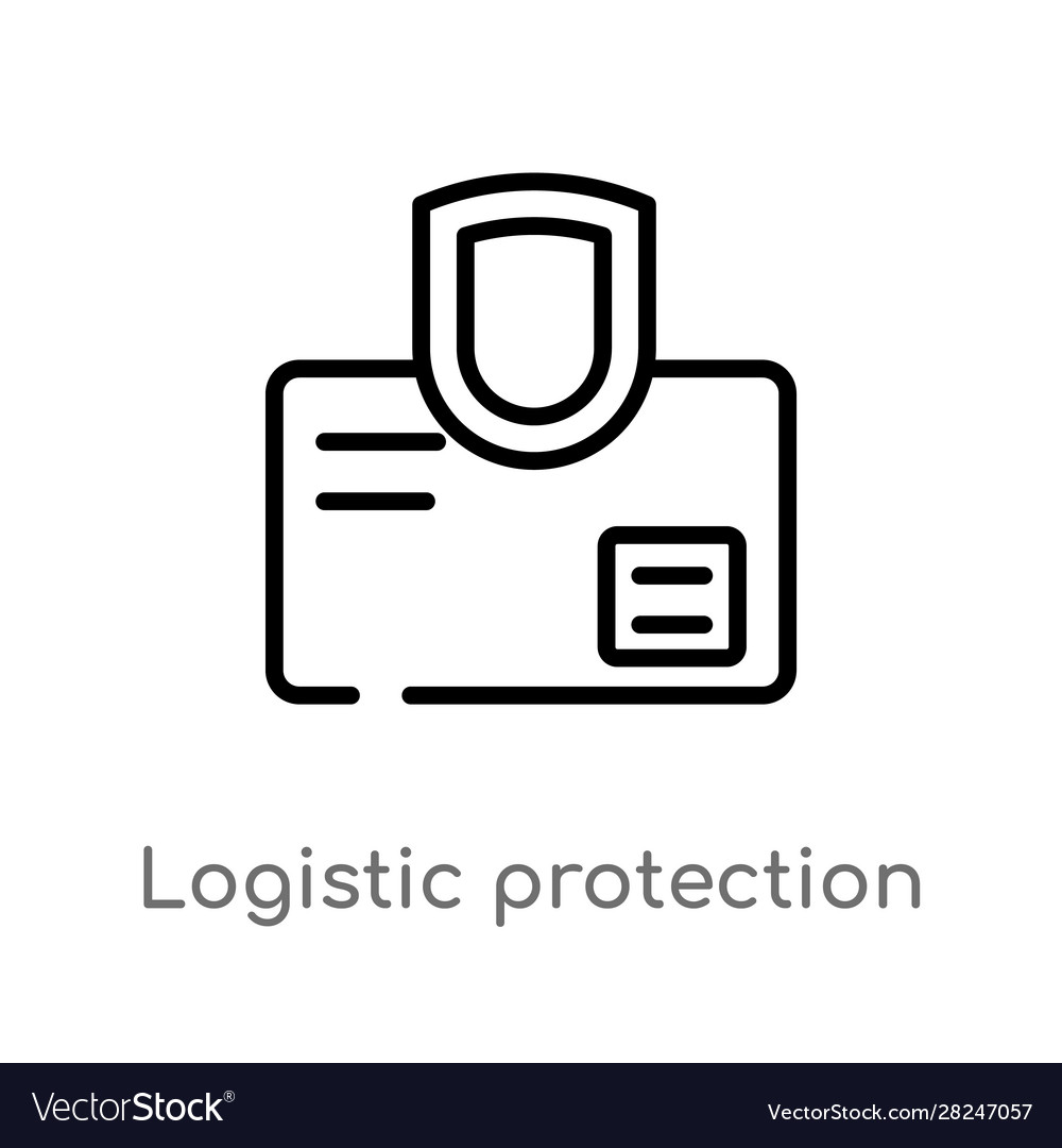 Outline logistic protection icon isoliert schwarz