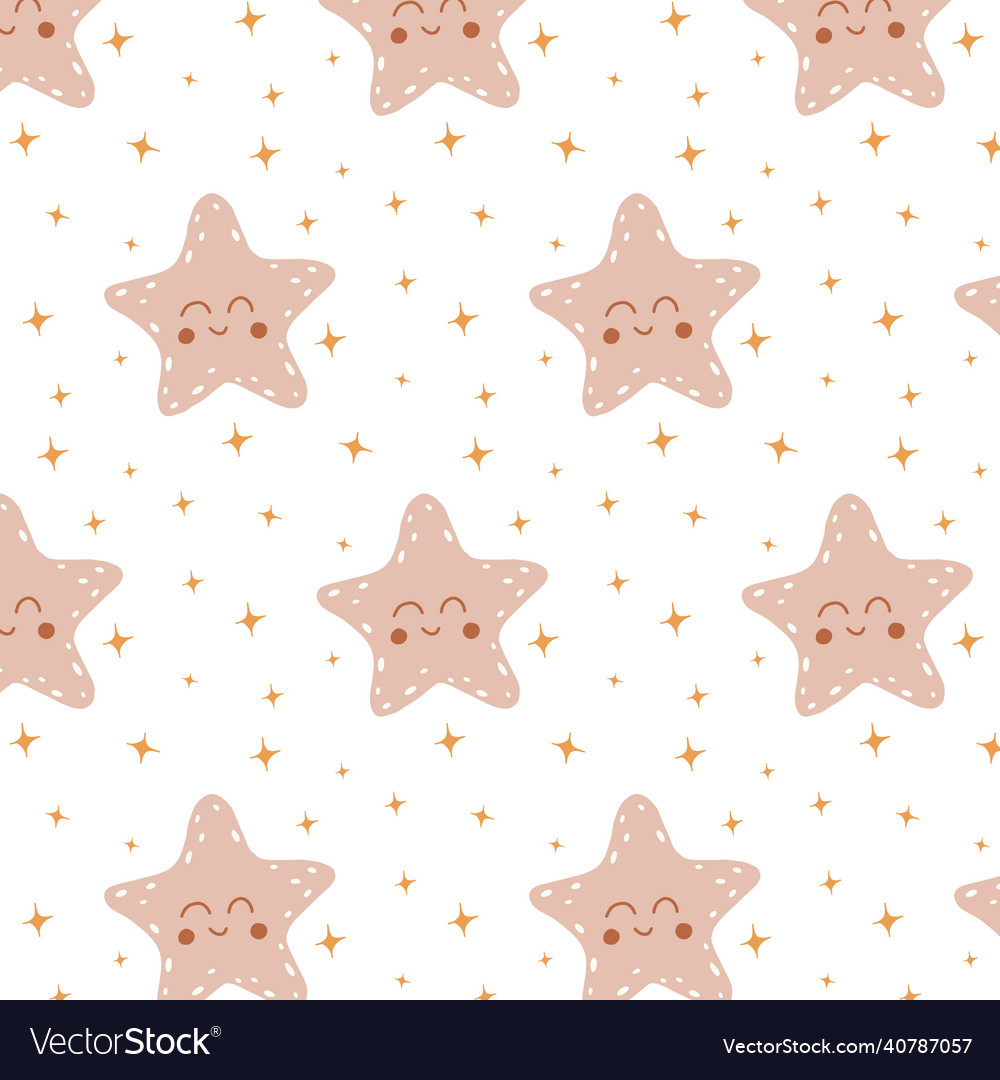 Seamless pattern with star in boho style
