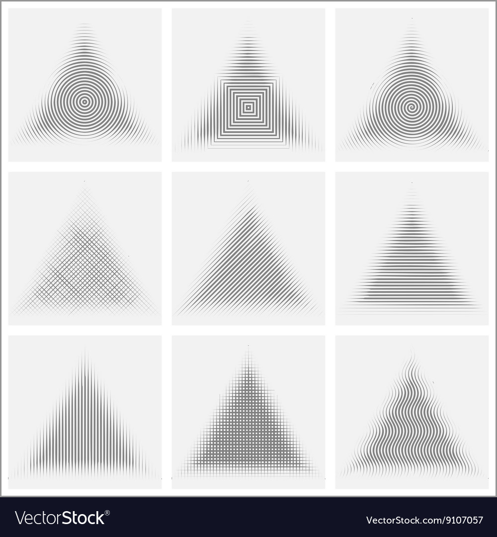 Set of striped abstract forms