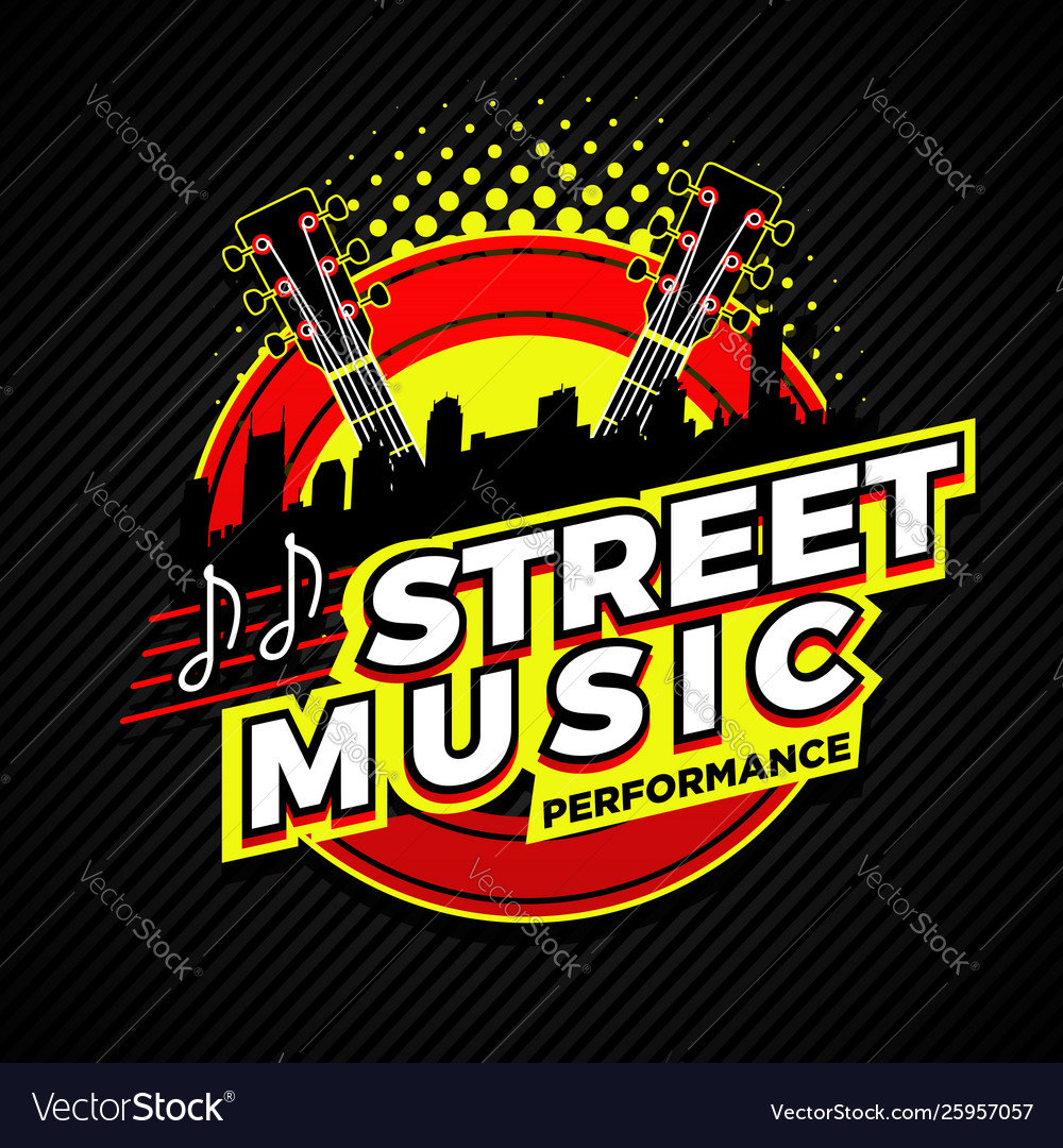 Street country music performance logo symbol badge vector image Street country music performance logo symbol badge