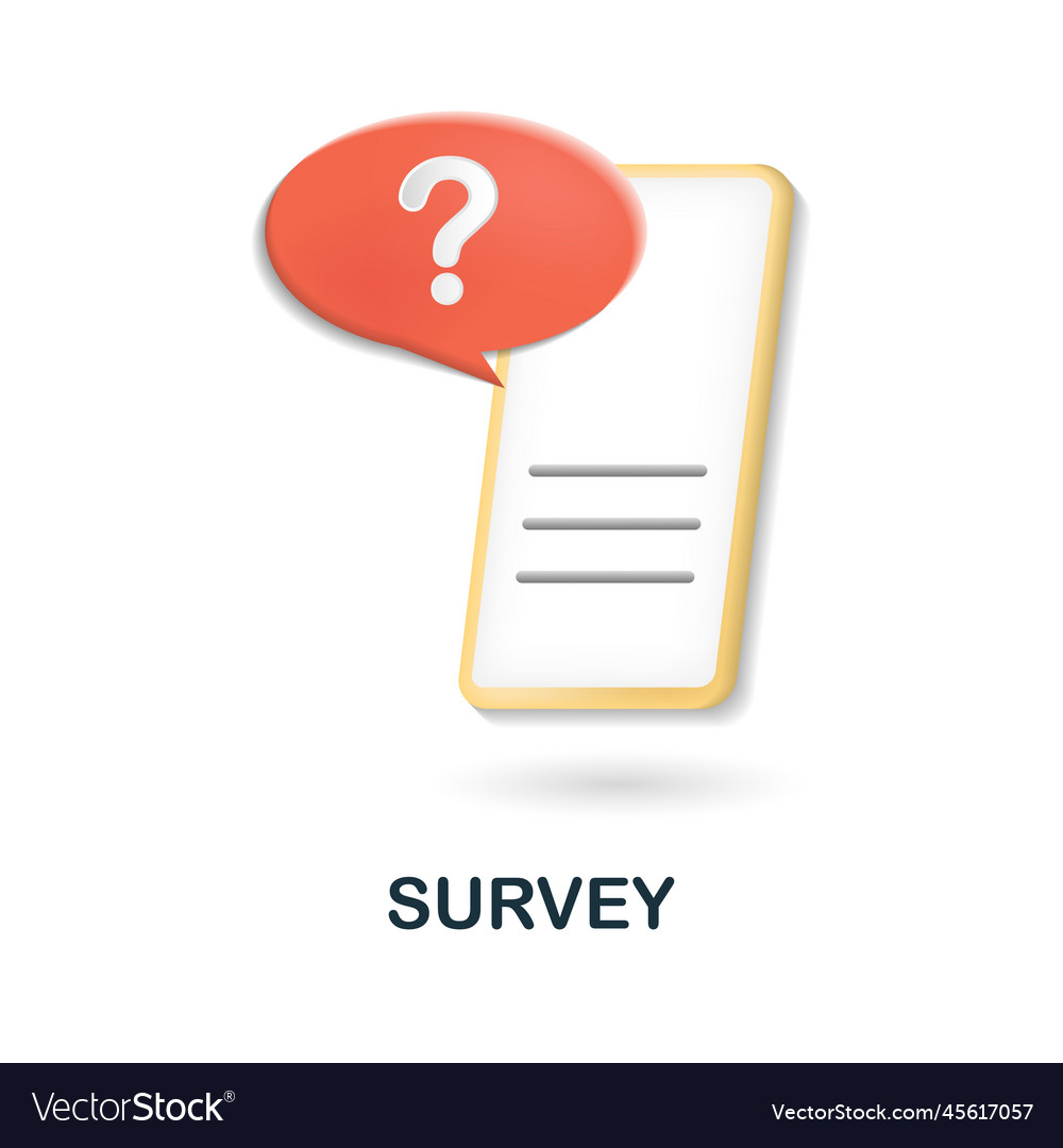 Survey icon 3d from performance collection