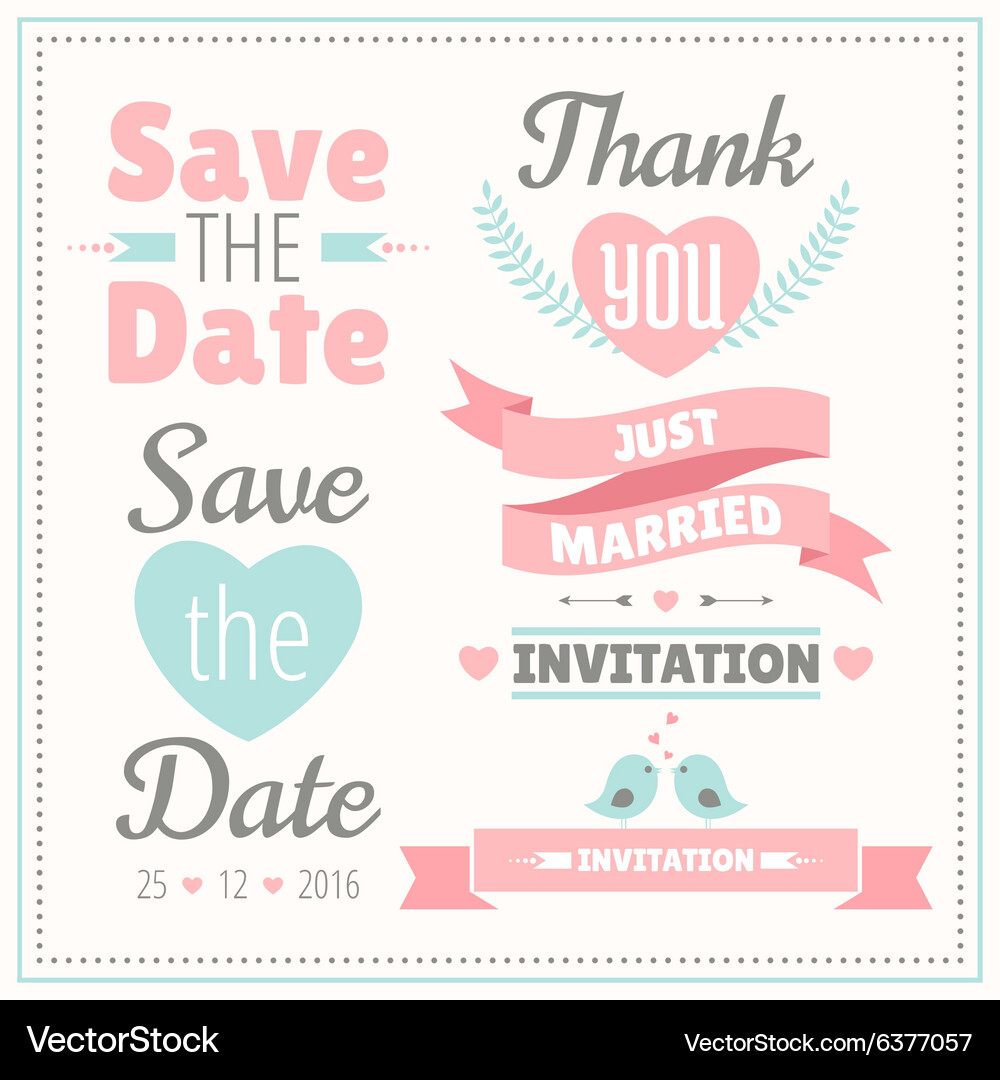 Wedding set Royalty Free Vector Image - VectorStock