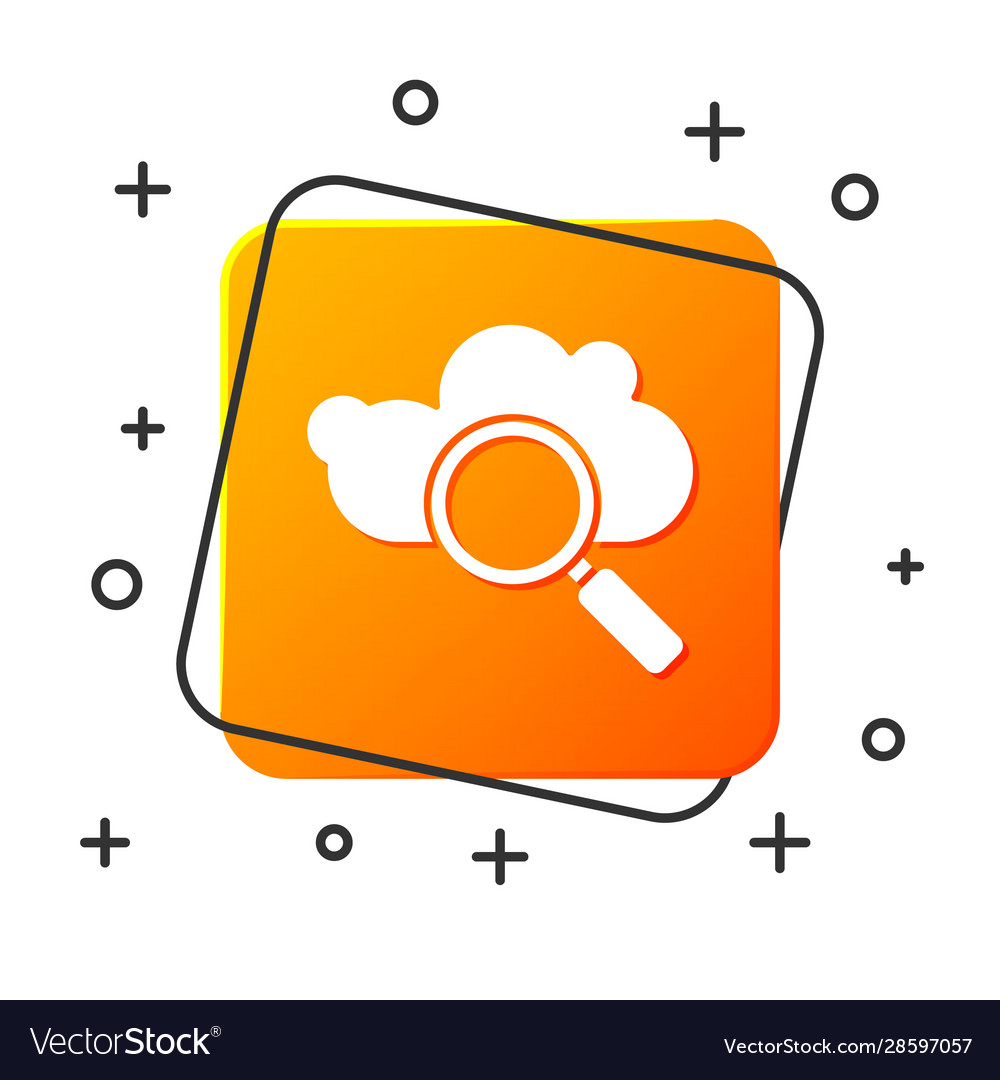 White search cloud computing icon isolated