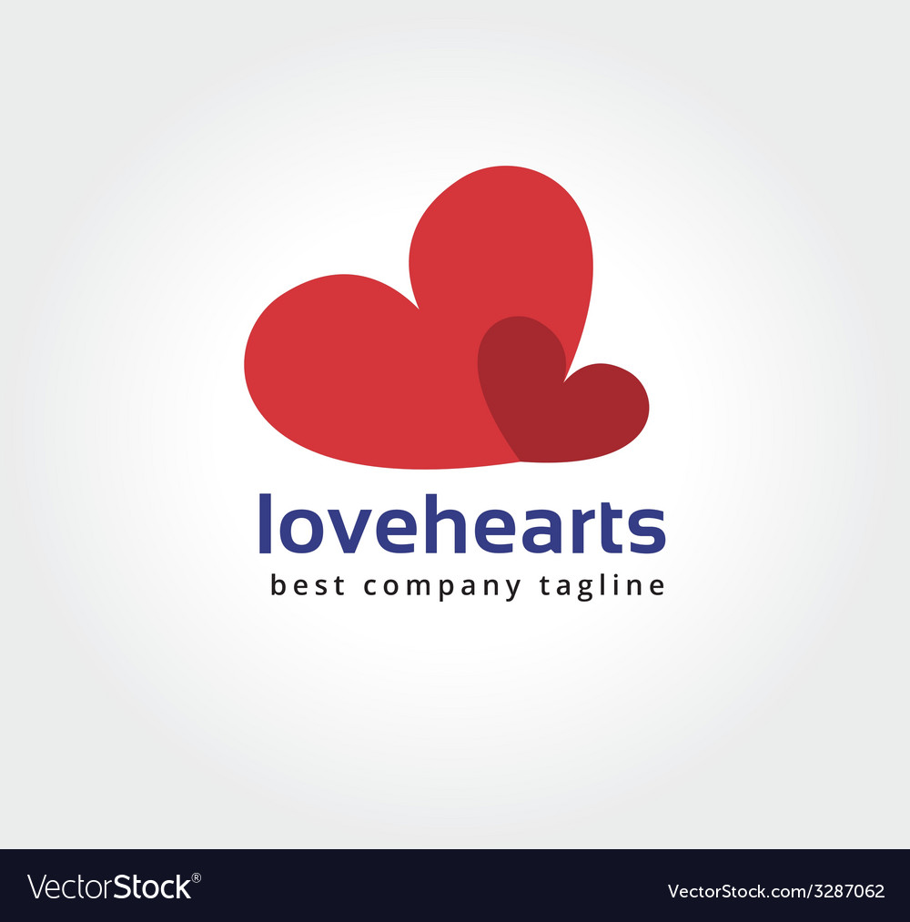 Abstract two hearts logo icon concept logotype Vector Image