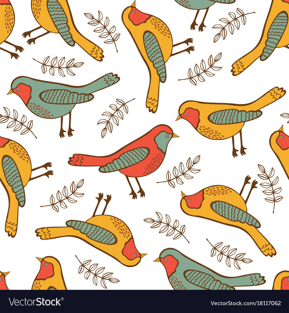 Birds Seamless Pattern - Floral