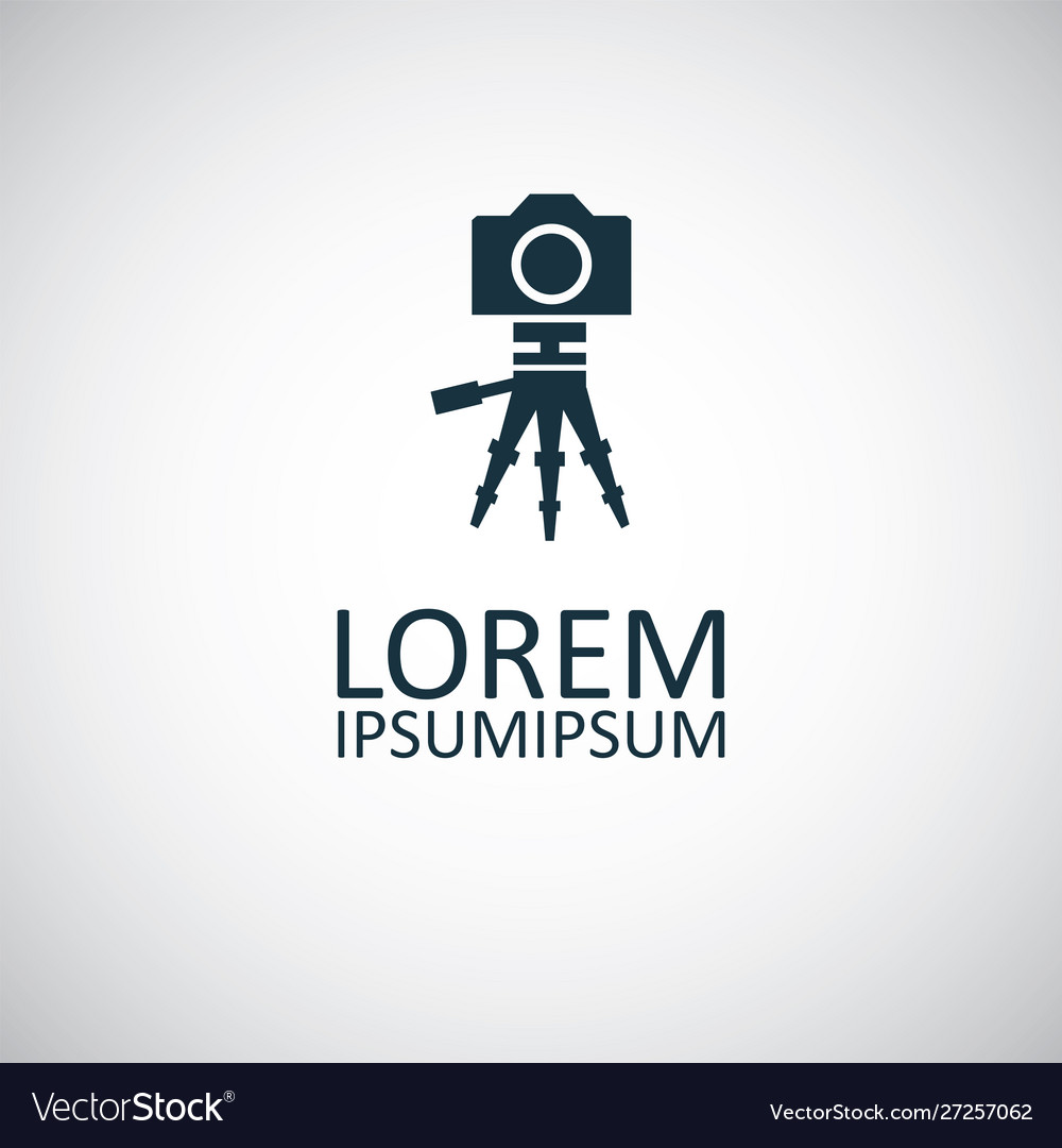 Camera tripod icon for web and ui on white