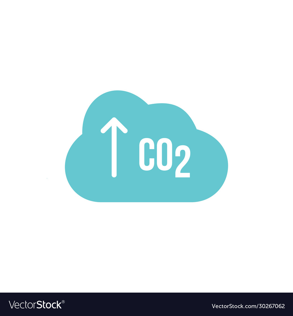 Co2 icon cloud carbon dioxide emissions arrows up