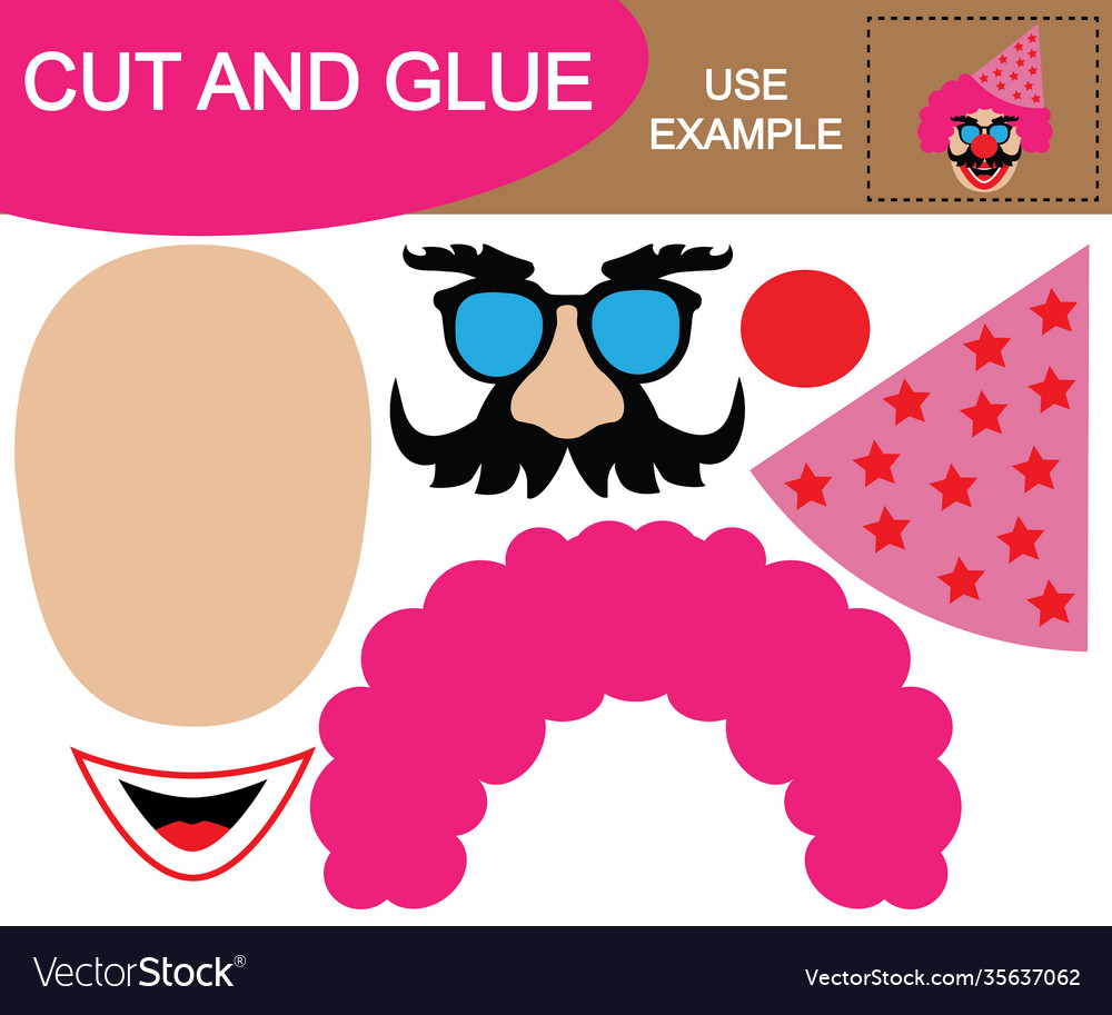 Erstellen Sie Bildkopf Clown mit Kappe vector image Erstellen Sie Bildkopf Clown mit Kappe