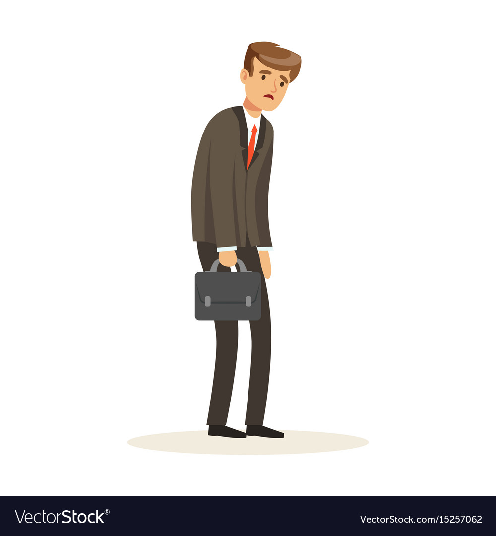 Failed and stressed businessman standing