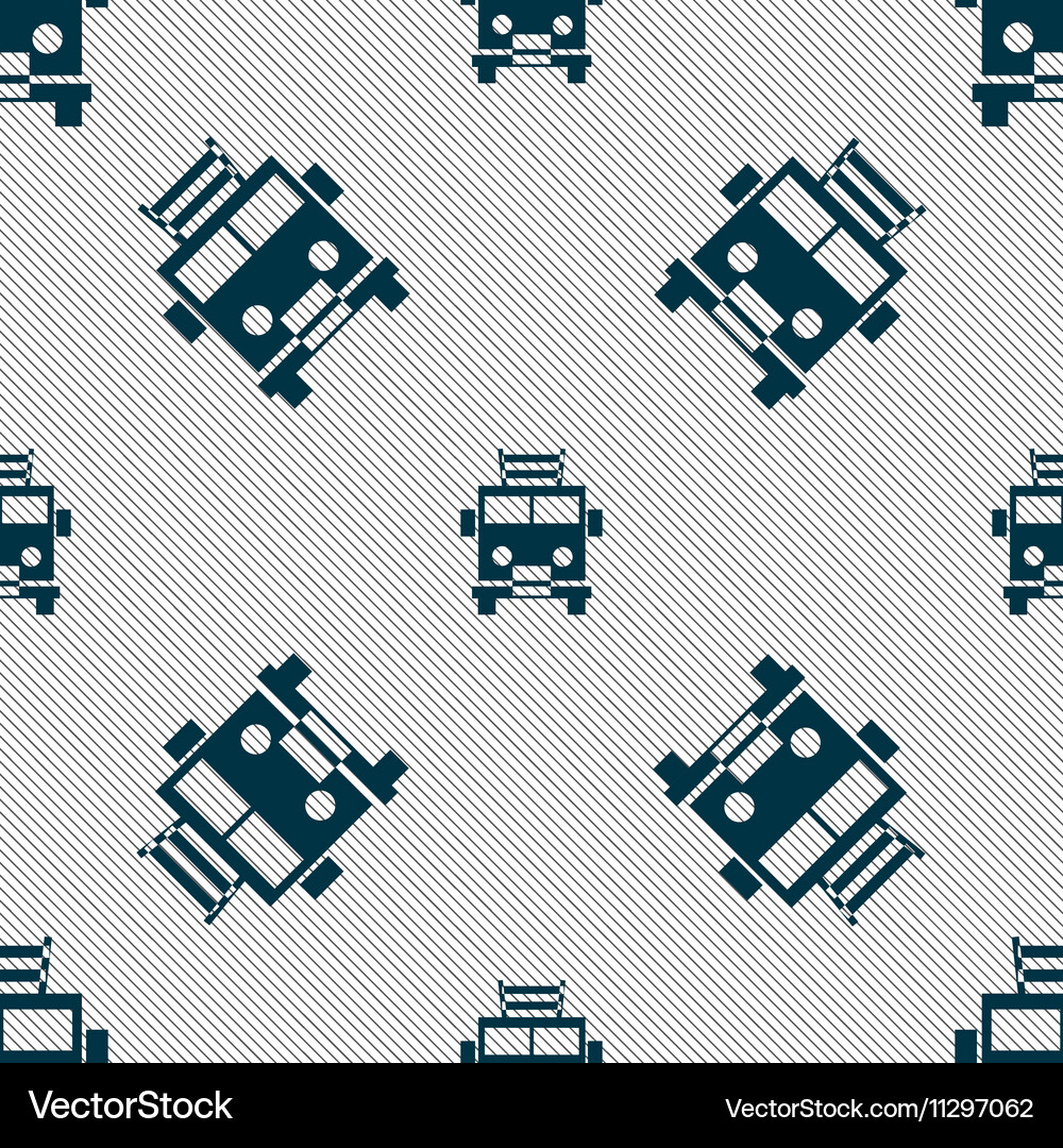 Fire engine icon sign seamless pattern Royalty Free Vector