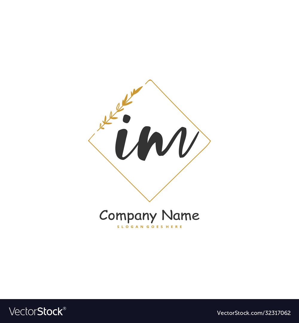 I m im initial handwriting and signature logo