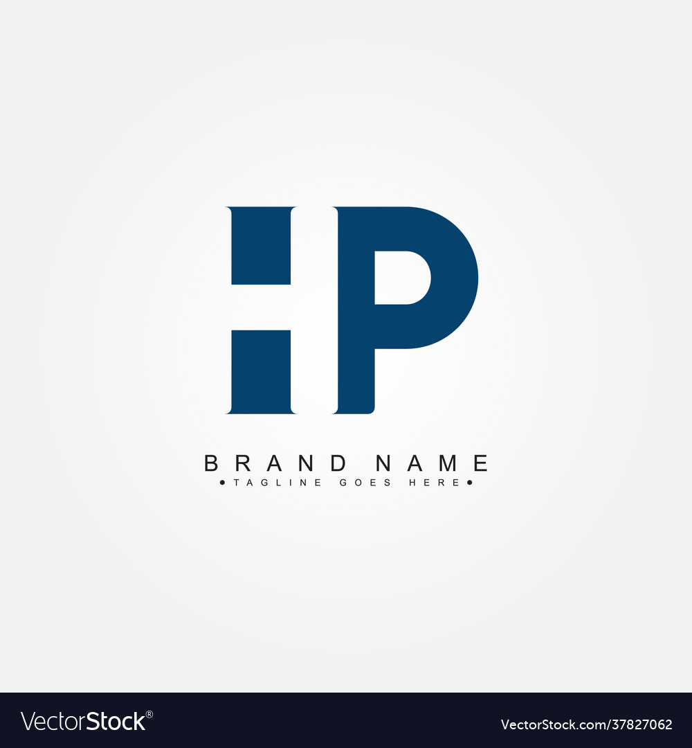 Initial letter hp logo simple business Vector Image