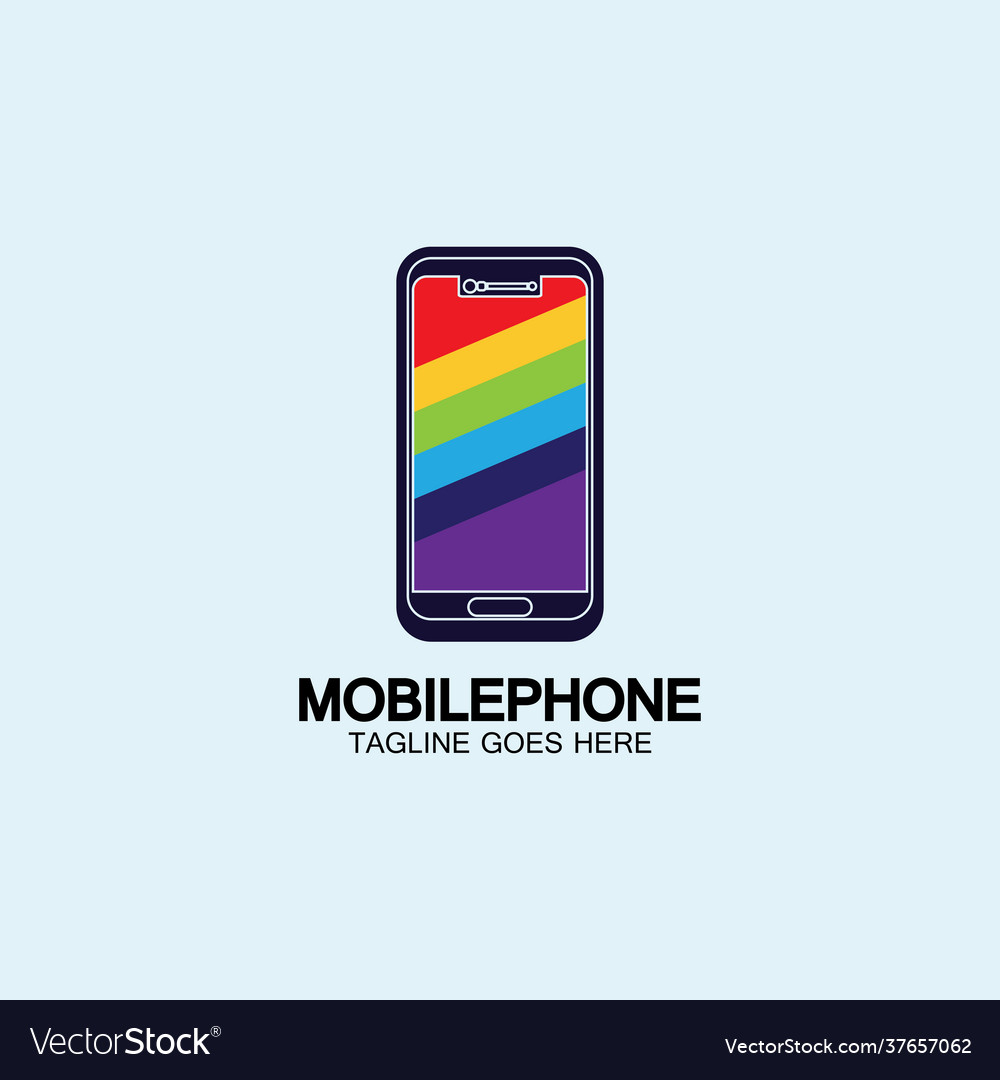 Mobile phone icon logo template concept Royalty Free Vector