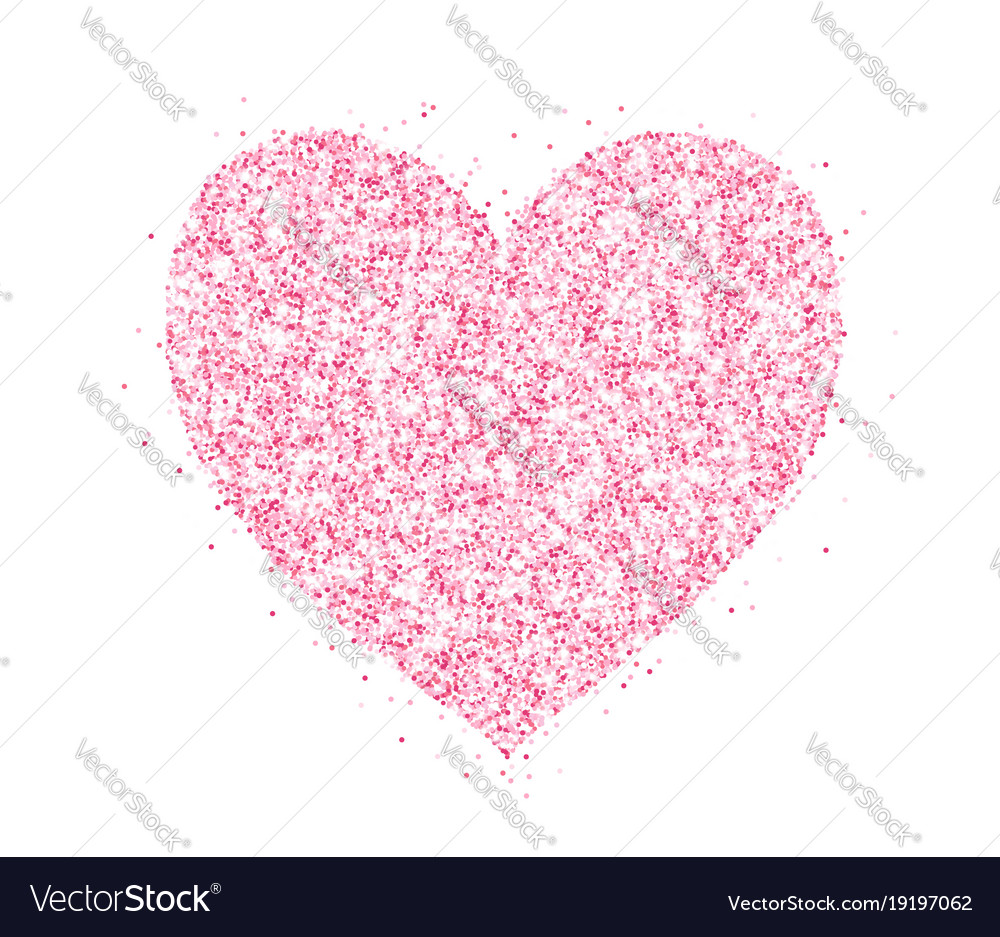 Pink glitter heart frame border dust Royalty Free Vector