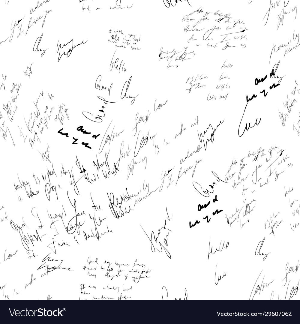 Seamless abstract text pattern handwritten font vector image Seamless abstract text pattern handwritten font