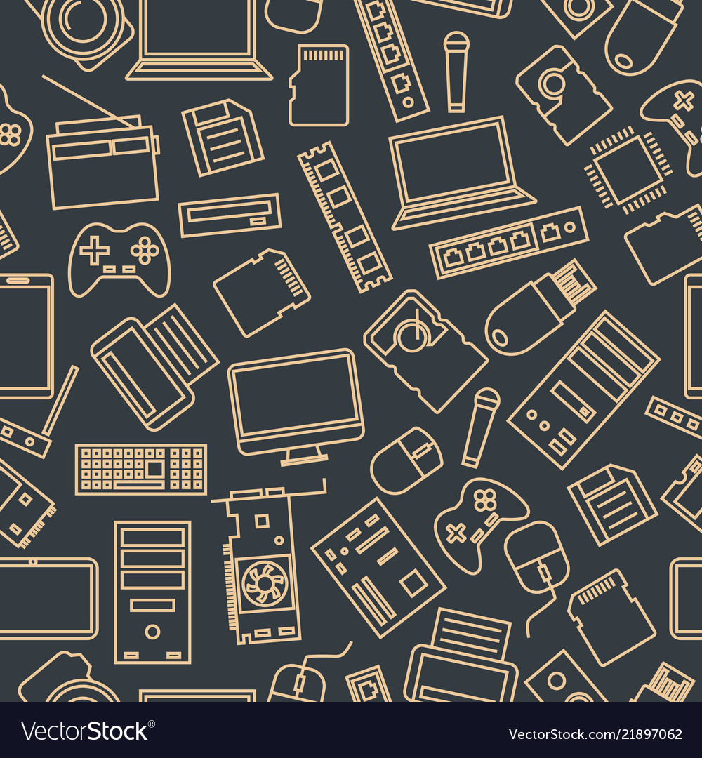 Seamless pattern from a set of computer and Vector Image