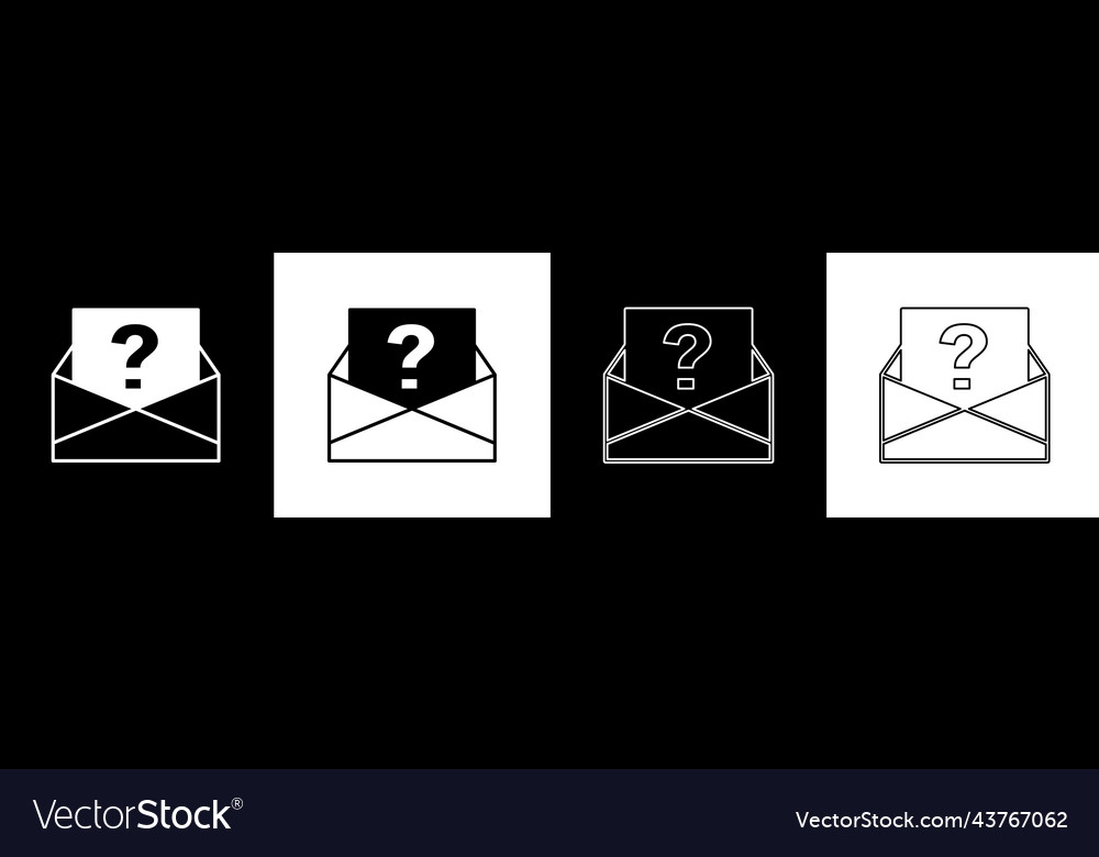 Set envelope with question mark icon isolated Vector Image Set envelope with question mark icon isolated