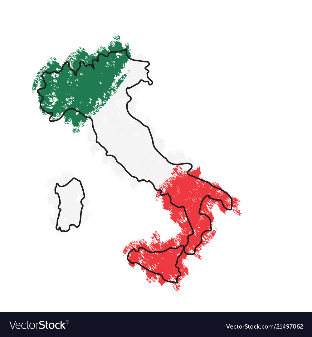 Sketch of a map italy